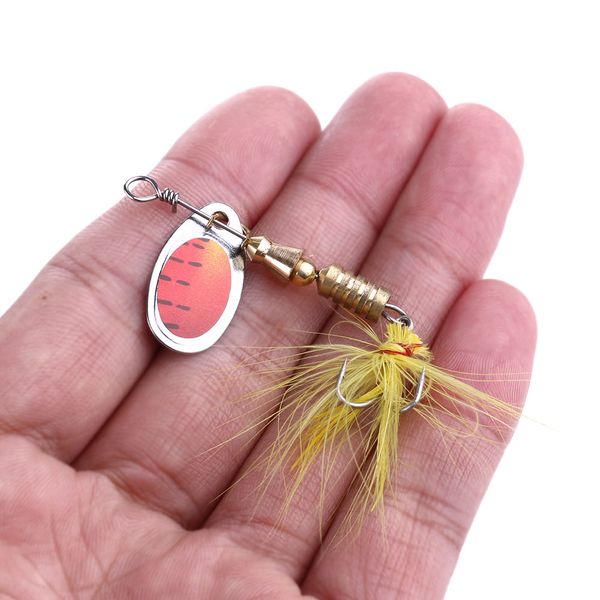 100 pcs por atacado 6cm 3.6g spinner isca isca de pesca colheres de água doce água rasa baixo walleye peixes minnow isca