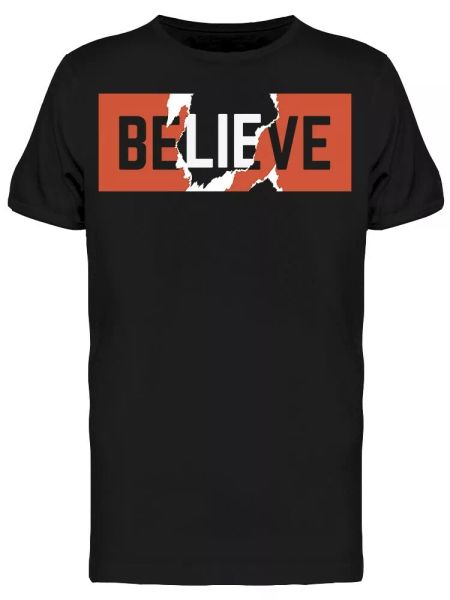 

believe lie ripped off tee men's -image by shutterstock, White;black