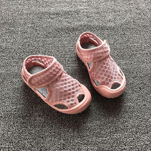 

style for summer 2021 korean netted colorful waterproof sandals boys and girls beach shoes 1-7 years old leisure fo, Black;red