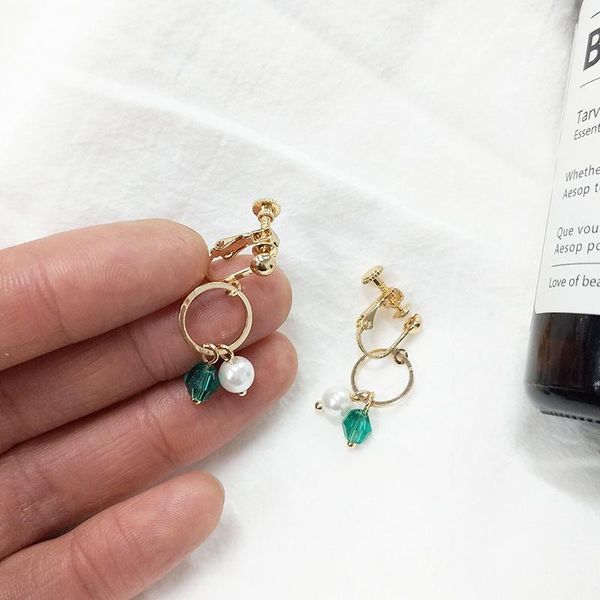 

clip-on & screw back korean style earings clips women lady earrings clip earring simple, Silver
