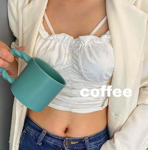 

mugs ins ceramic twist handle coffee mug large-capacity home breakfast milk drinking cup fashion girl po props creative gift