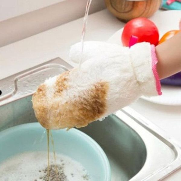 

disposable gloves 1pc non-slip washing glove dishwashing non-dip oil bamboo fiber cleaning hanging magic kitchen tools