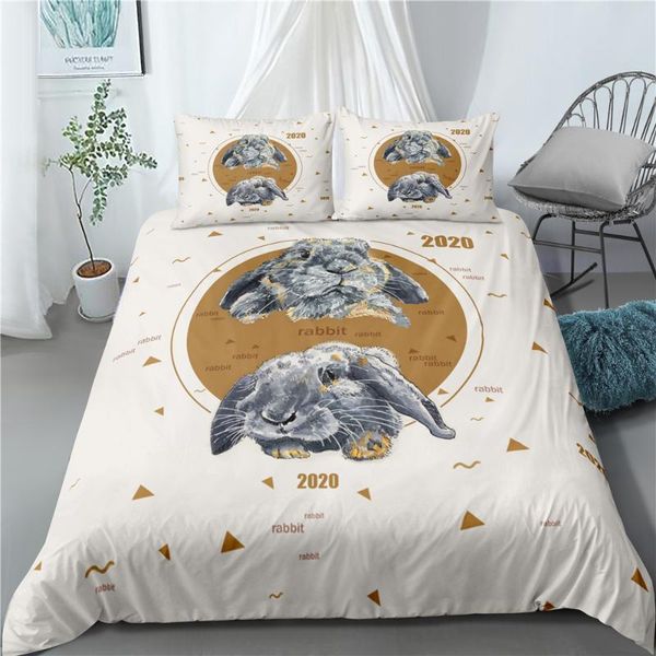 

bedding sets 2/3 pieces grey set home textile duvet cover 3d print cartoon bed quilt luxury for kid dorm
