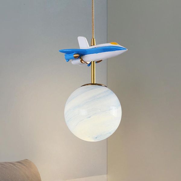

children's room pendant lights boy girl bedroom lamp creative plane hanging chandelier light fixtures for ceiling home decor led lamps