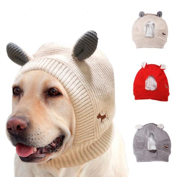 

dog apparel pet hat winter warm knitted hats ears plus velvet medium large windproof