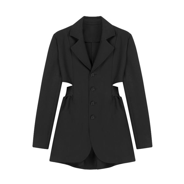 

women black white blazer hollow out high street c0312 210514, White;black