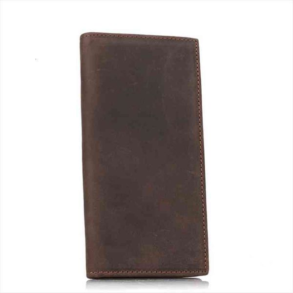 

crazy horse leather wallet men long genuine purse bifold thin male coin bag mens card holder case, Red;black
