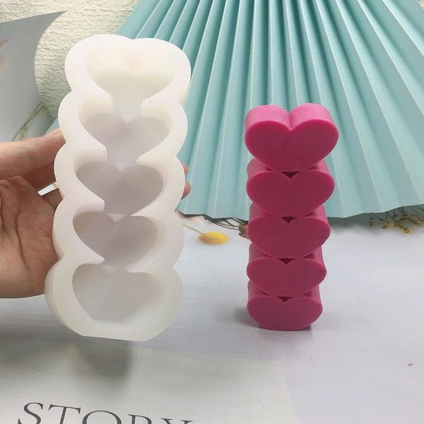 

craft tools love heart shape candle mould soy wax silicone mold cube for plaster hand-made aroma soap molds