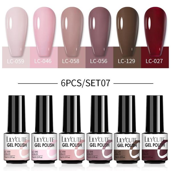 

nail art kits lilycute 2/4/6 pcs gel polish set 136color glitter semi permanent hybrid varnish base coat soak off uv led