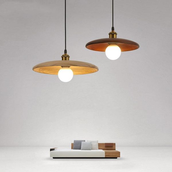 

pendant lamps nordic solid wood simple japan style walnut wooden pedant lighting hanging light for dinning room el seaside project