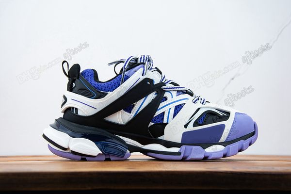 

luxury brand designer men women casual shoes track 3 3.0 triple white black sneakers tess.s. gomma leather trainer nylon printed