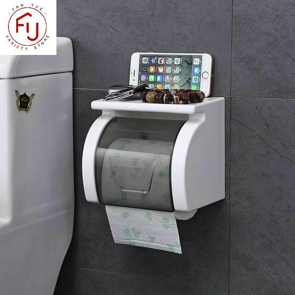 

toilet paper holders waterproof roll holder wall mount plastic shelf storage box bathroom multifunction tissue dispenser punching