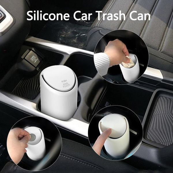 

other interior accessories auto car garbage trash can universal silicone dust case holder rubbish bin organizer storage box