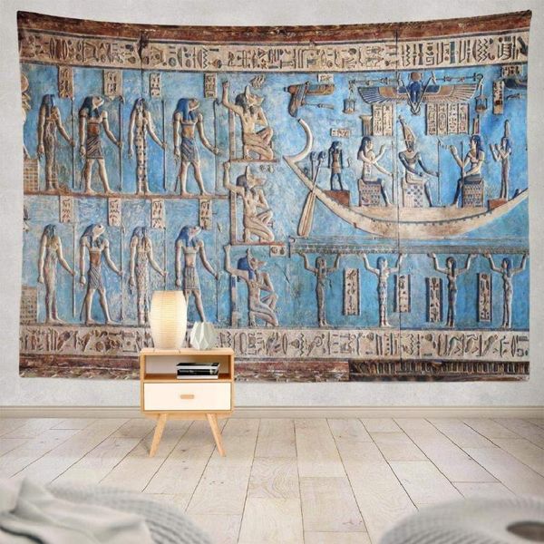 

tapestries interior ancient egyptian egypt wall art blue home decorations