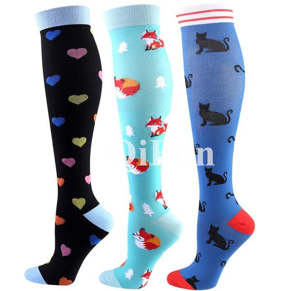 

men's socks compression fit nursing edema diabetes varicose veins running marathon golf tube sports, Black