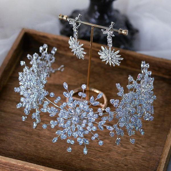 

hair clips & barrettes gorgeous queen cubic zircon wedding crowns tiaras crystal evening hairbands brides accessories prom jewelry, Golden;silver