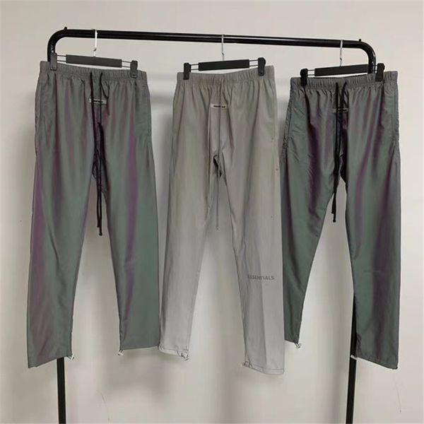 

men's pants laser reflective colorful nylon fog essentials trousers stacked sweatpants men iv0f, Black