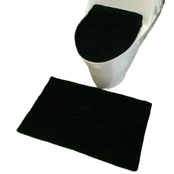 

carpets winter warm black white tufted bathroom mat set soft toilet non slip