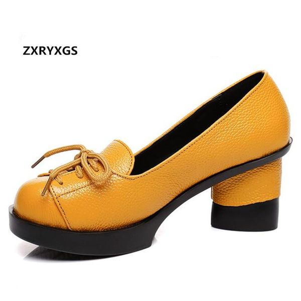 

dress shoes 2021 est cross strap bow genuine leather women high heel loose and comfortable non-slip fashion pumps, Black