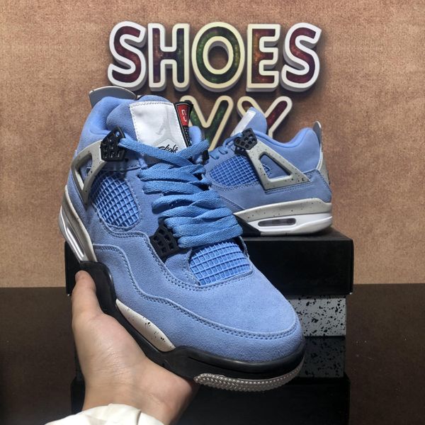 

wholesal jumpman 4s mens basketball shoes cream sail bred university blue guava ice black cat grey metallic purple men running sport trainer