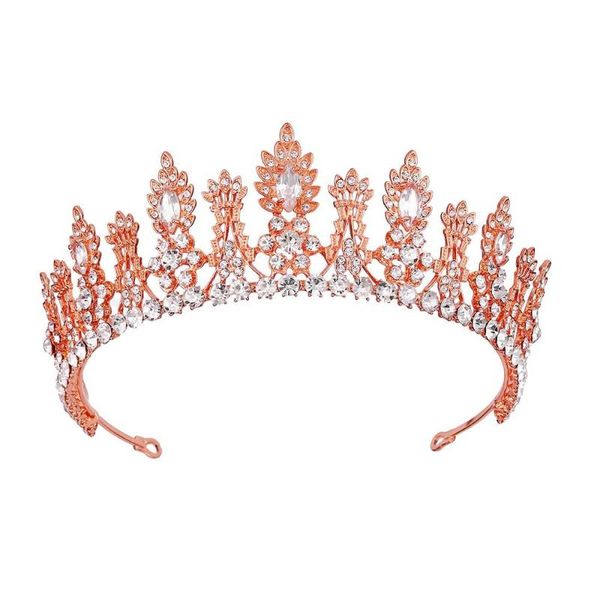 

hair clips & barrettes kmvexo luxury rose gold tiaras and crowns for women crystal jewelry queen diadems bridal headbands wedding accessory, Golden;silver