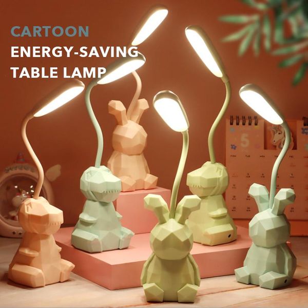 

night lights dinosaur led light pink desk lamp usb charging bedside kids reading mini studying room table