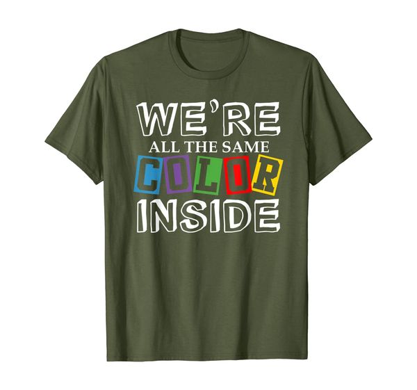 

we're all the same color inside black history month t shirt, White;black