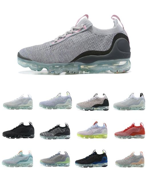 2021 Fly Knit FK 360 TN Plus Damen Herren Vapourmax Laufschuhe Sneakers Oatmeal White Off Black Particle Designer Grau Obsidian Racer Blue Arctic Pink Trainer