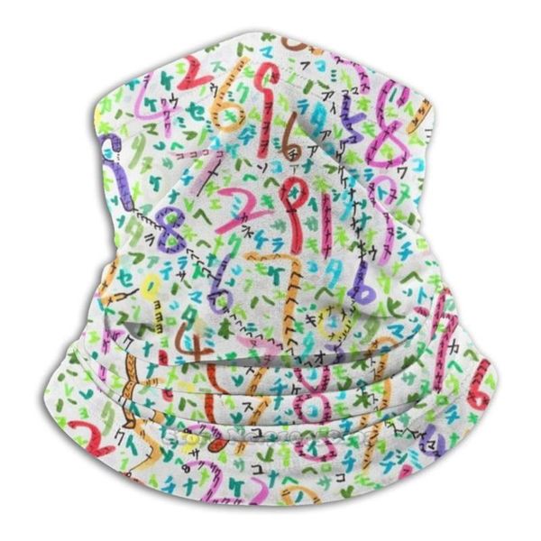 

scarves katakana exercise bandana scarf mask scarfs neck warmer headwear japanese learn number, Blue;gray