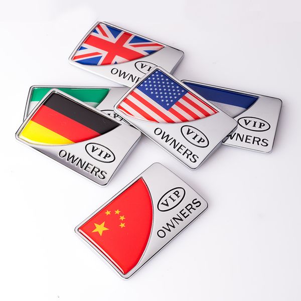 

car stickers china uk usa italy germany national flag metal logo scratch leaf board label side