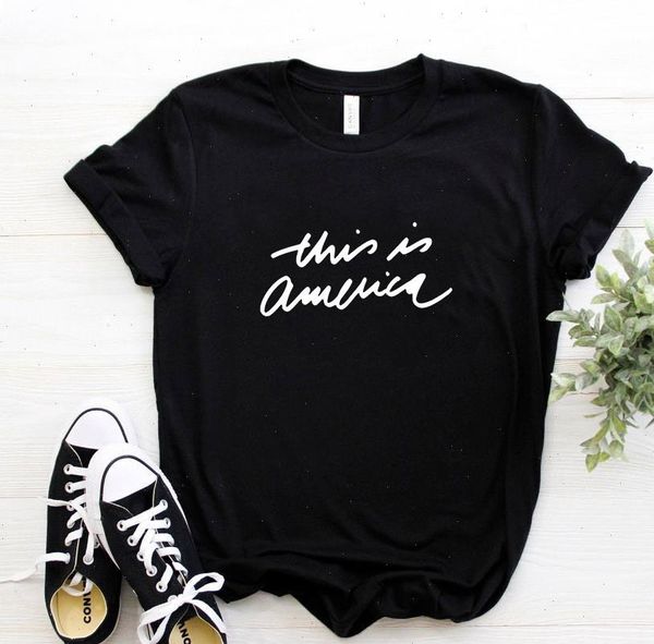 

this is womens america letters women tshirt cotton casual funny t shirt gift for lady yong girl tee, White