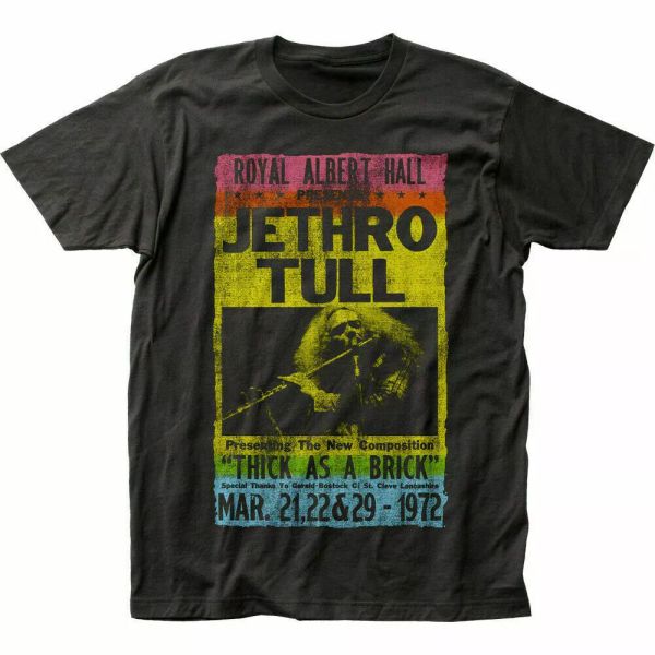 

jethro tull royal albert hall t shirt mens licensed rock n roll music tee black, White;black