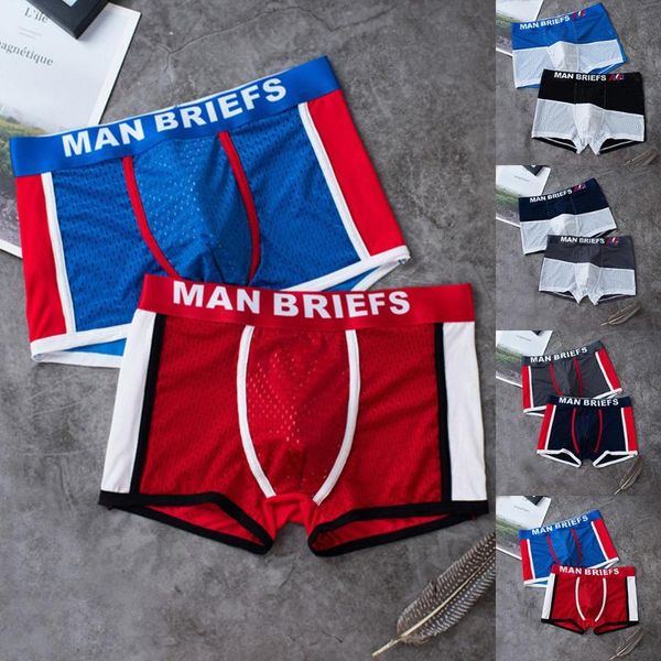 

underpants 4 pcs men boxer shorts ice silk mesh breathable quick dry briefs bikini underwear causal homewear fashion, Black;white