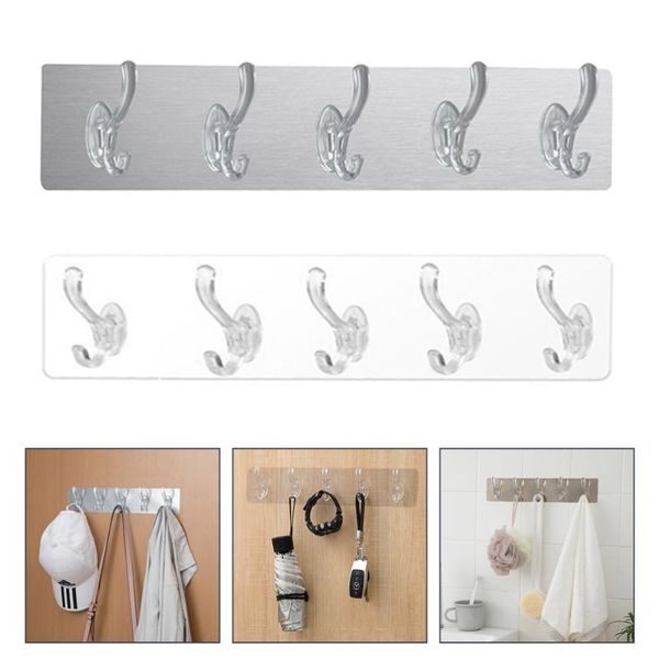 

2pcs acrylic wall mounted hooks home clothes racks household coat hangers & rails