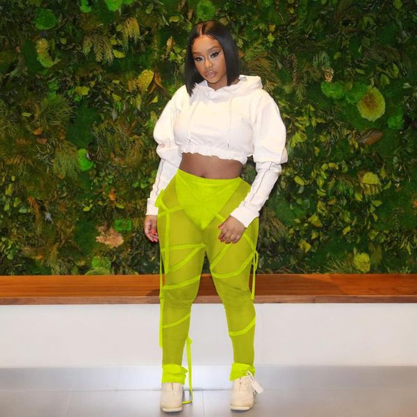 

yoga outfit itranyee women mesh pants female drawstrings bandage fitness leggings casual running gym workout stretchy sports trousers