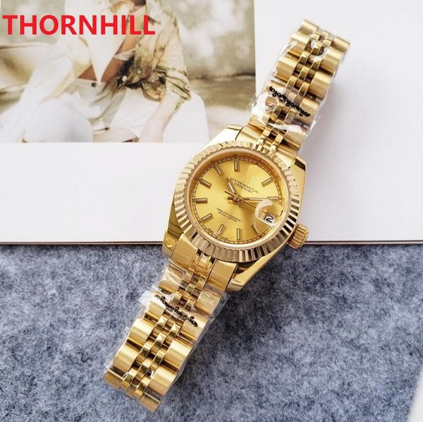 

high-end ladies watch fully automatic mechanical movement 904l stainless steel 28mm waterproof scratch mirror luminous watch u1 factory mont, Slivery;brown