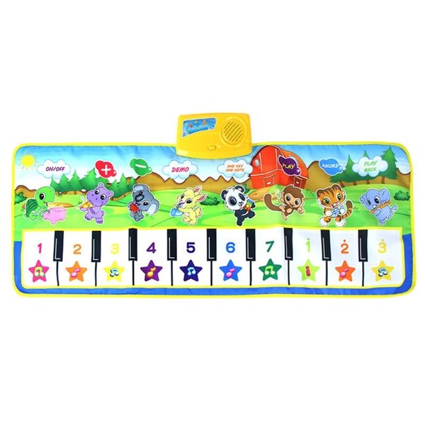 Piano teclado dançando tapete engraçado engraçado animal imprensa tapete musical cobertor bebê brinquedos para crianças toddler # 50 210320