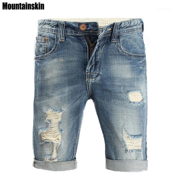 

men's jeans men's wholesale- summer hole streetwear male mid slim denim shorts solid fashion brand jeans,sa1651, Blue