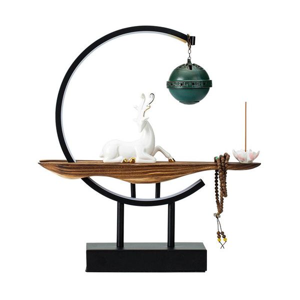 

fragrance lamps backflow incense burner with led light creative crafts chinese style ceramic friend couple gifts home decor elk encensoir b