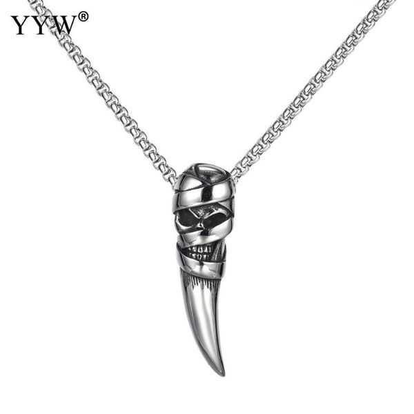 

pendant necklaces halloween titanium steel necklace men skull devil demon crossbones plate punk style fashion pedant approx 21.65inch, Silver