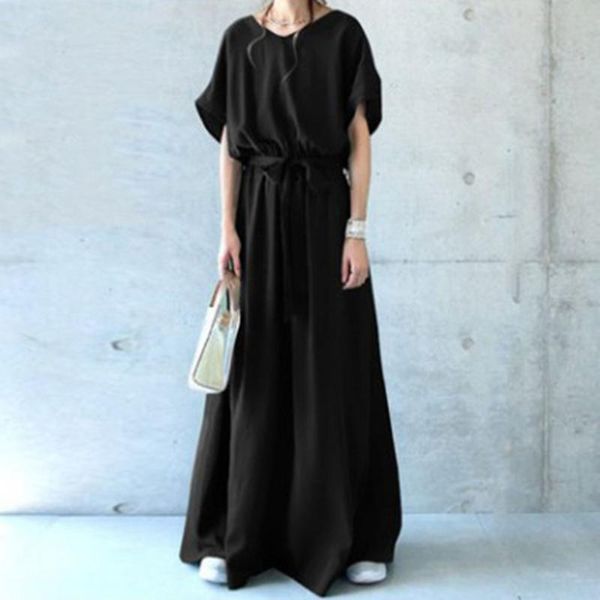 

ethnic clothing 2021 japanese style korean fashion v-neck waistband solid color loose casual summer simplicity women's dress, Red