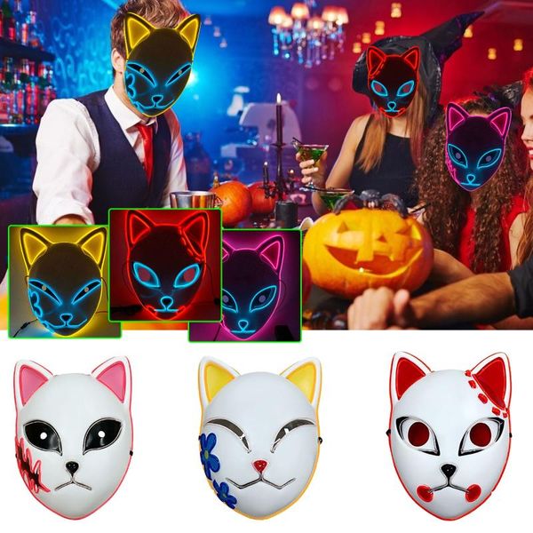 

other event & party supplies cool anime led demon slayer mask men women glow masquerade scary cosplay masks with 3 lighting modes halloween