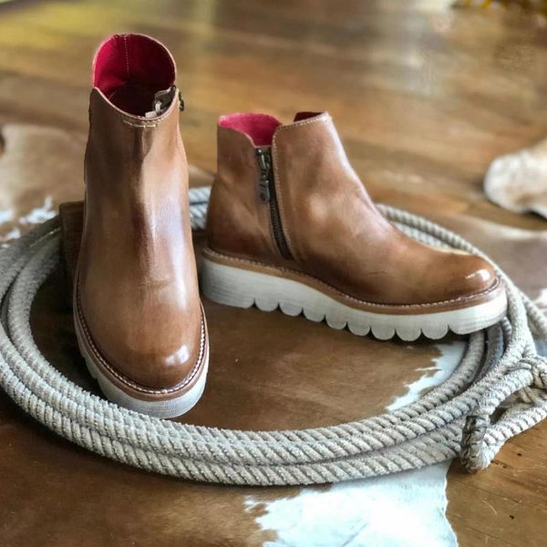 

boots women ankle autumn winter pu boot female short suede booties zipper retro trend naked platform, Black