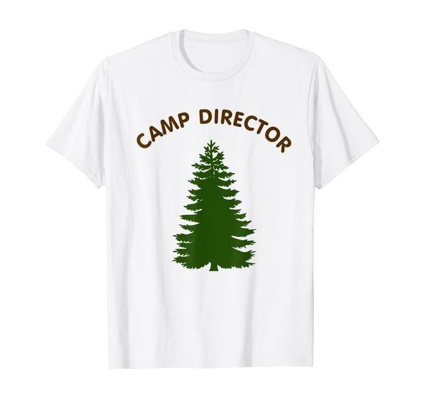 

camp director counselor summer pine tree tshirt gift - white, White;black