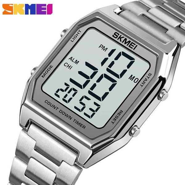 

skmei double time watch men watches sports countdown alarm chrono digital wristwatches man clock waterproof relogio masculino x0524, Slivery;brown