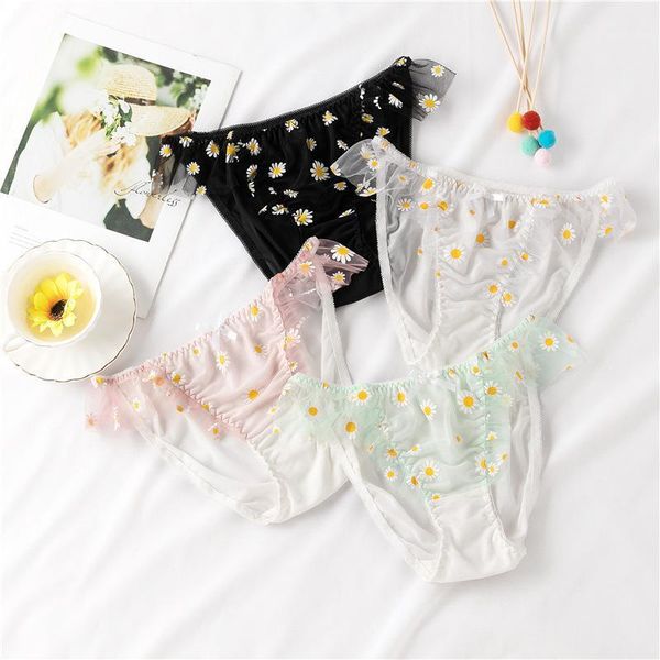 

women's panties lolita naughty mesh japanese kawaii floral lingerie femme g-string cute underwear seamless panty mini thong 2021, Black;pink