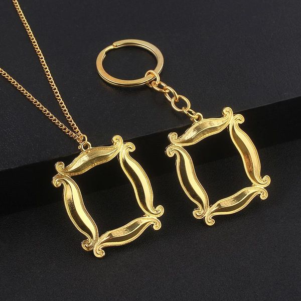 

keychains tv show friends metal gold po frame pendant key chain for women men friend jewelry gift, Silver