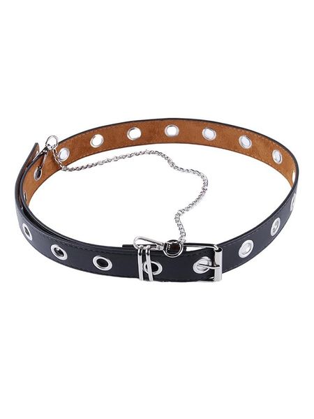 

belts fhyu punk gothic female pu belt streetwear personality chain waistband rock party club women clothing accessories girdle 21121, Black;brown