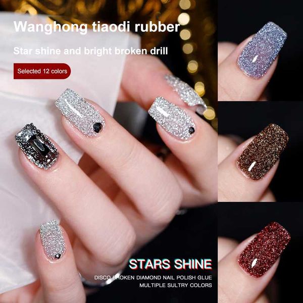 

nail polish holographics glitter laser art varnish decoration symphony light therapy glue bright shining stars tslm1