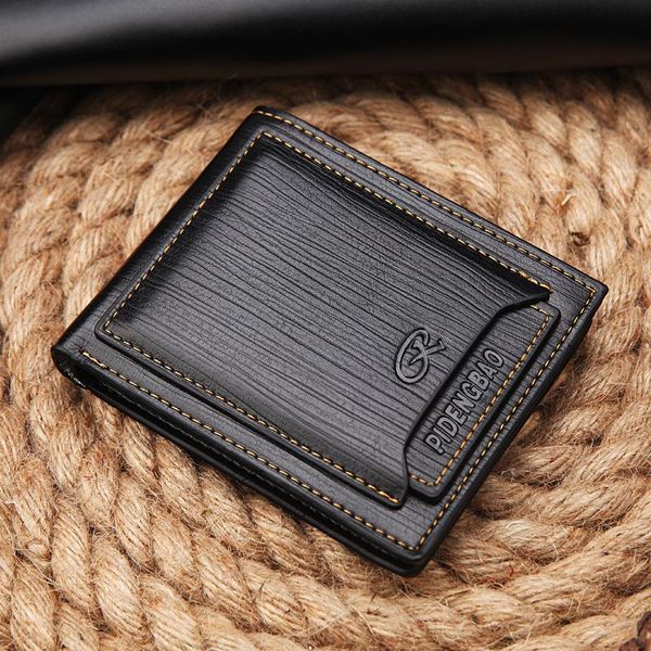 

wallets men trifold male wallet multifunction black brown man leather coin pocket purse card holder mens small short, Red;black